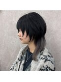 束間のあるウルフスタイルに明度差あるインナーカラーでお洒落に
