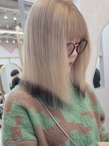 ロンド レア 天神大名店(Lond Le’a)&nbsp;ダブルカラーミルクティーベージュカラーケアブリーチ韓国ボブ