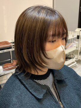 アトリエコア(Atelier Coa) 顔周りレイヤーカットくびれヘアミルクティーベージュカラー