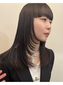 黒髪ミディアムフェイスローレイヤー