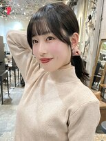 ノラ ヘアーサロン(NORA HAIR SALON) ナチュラル小顔前髪あり後れ毛サイドバング結べるボブくびれヘア
