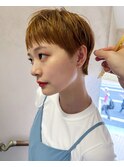 【yellow】ベリーショート_イエローカラー_オン眉_ブリーチなし