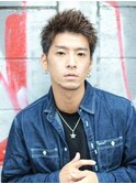 ツーブロックスパイクショート　かき上げ　七三オールバック