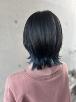 アチーブ ヘア デザイン(achieve hair design)&nbsp;#ウルフカット#インナーカラーネイビーブルーハイトーン