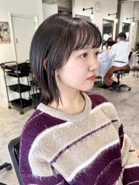 リグリー(regree) レイヤーボブ/外ハネボブ/アッシュブラウン/髪質改善