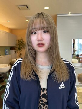 ソレイユトウキョウシブヤ(SOLEIL TOKYO shibuya) ロング顔周りレイヤーシャギーブリーチベージュカラー