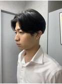 メンズカット　ビジネススタイル　黒髪好感度アップスタイル