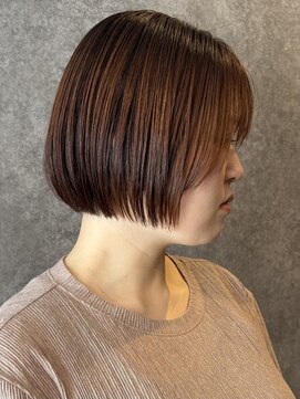 シック(chic.) 酸性縮毛矯正チェリーレッドブラウン垢抜け似合わせミニボブ　3