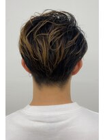 バームヘア(balm hair)&nbsp;外国人風メッシュカラー×メンズパーマハイライト清潔感