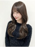 イメチェンヘアスタイル 、ピンクベージュ、アンブレラカラー