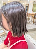 切りっぱなしボブ×縮毛矯正