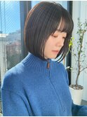 似合わせカット ストレートボブ ぱつっとボブ アースカラー