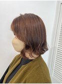 【ボブ】【くびれボブ】【ベージュカラー】10代20代