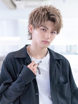 イオ 本厚木(io) メンズハイトーンカラーアップバングツーブロックモテ髪