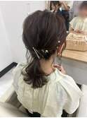 ゆるっとローポニー結婚式ヘアお呼ばれヘア