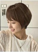 30代40代大人女性/前髪ありショートボブ/ショートヘア/髪質改善