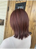 【ブリーチなし☆】ミディアムレイヤー　ピンクラベンダーカラー