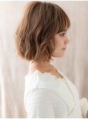 ミルクティーブラウンゆるふわプードルボブパーマA7上尾20代30代