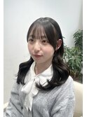《吉田光ノ丞》顔まわりカット/シースルーバング/くびれコテ巻き