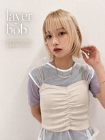 アプリ 大宮西口(appri)&nbsp;ミルキーブロンド×顔まわりレイヤーボブ/大宮