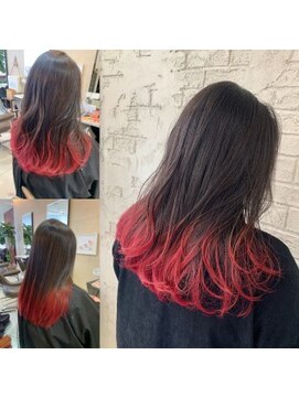 プライズ 池袋店(prize) ワインレッドグラデーションエアタッチ派手髪2075