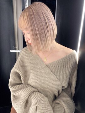 カルフールロコ キョウゴク八潮店(Carrefour LOCO) 【ダブルカラー】milktea blonde bob style