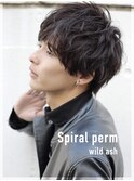 20代30代メンズスパイラルパーマワイルドオシャレ感アッシュ