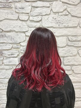 ヘアー ルセロ アット プリム(hair lucero @ prim) カシスレッド×グラデーションカラー