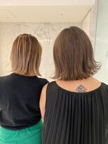 エン(en,)&nbsp;切りっぱなしボブ/グレージュ/バレイヤージュ