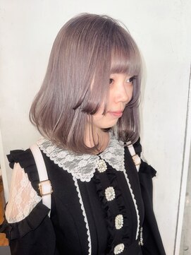 ノラジャーニー(NORA Journey) 【諒】ケアブリーチグレージュカラーハイトーン姫カットボブ前髪