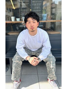 クフィア メンズヘアー カンポ 難波店(CUFFIA MEN'S HAIR CAMPO) ツイストスパイラルパーマスペインカールダークアッシュマンバン