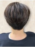 襟足すっきり刈り上げショートスタイルナチュラルブラウンカラー