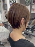 静岡ショートカット白髪染め切りっぱなしボブ大人ショートボブ