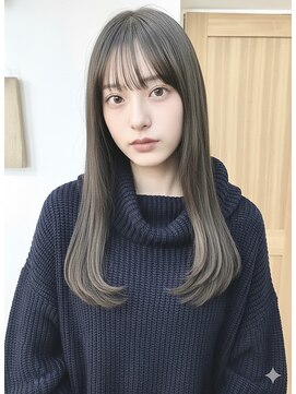 ヒビト 恵比寿 渋谷(HIBITO.) 髪質改善ワンカールヘア黒髪ナチュラルロング縮毛矯正前髪カット