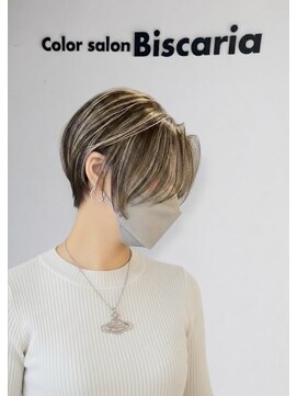 カラーサロンビスカリア 相模原エリア 淵野辺駅店(Color salon Biscaria) 白髪ぼかしハイライトショート[淵野辺/淵野辺駅]