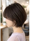 大人ひし形ショート/アッシュブラウン/30代/40代/50代