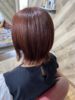 ルネッサンスヘアー ラファエロ(RAFFAELLO)&nbsp;くびれボブ　ラズベリーカラーで秋color お手入れ簡単人気ボブ