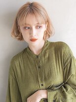 【aRietta大田涼華】シースルーバング ピンクベージュ　ミニボブ