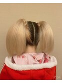 ヘアセット/ボブルフ/ショコラベージュ/カール/ベビーバング