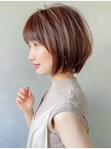 大人マッシュボブパーマくびれヘアビタミンカラーメルティカラー