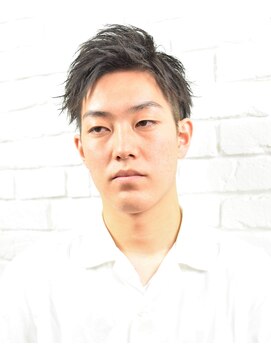 クオンヒール(QUON HEAL) 七三アップバングニュアンスパーマテーパーフェードｎ