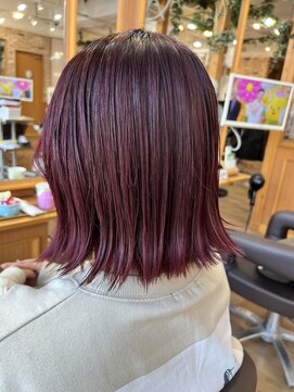 シャンティ 琴似店(Shanti) ブリーチ+チェリーレッド