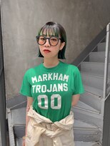 ビビト(bibito)&nbsp;bibito ボブ　デザインカラー　緑　毛先カラー