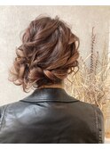 浴衣　アップヘア　結婚式参列