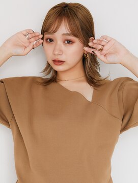 エンタク 新宿(enntaku) マロンベージュ/Aラインボブ/かきあげ/インナーカラー[新宿駅]