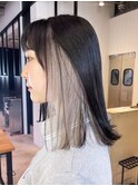 グレージュカラーグレーベージュレイヤーカット_ba522351