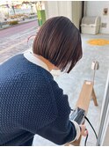 ナチュラルブラウン×ショートボブ/ミニボブ