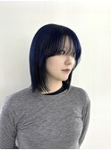 【桑本】ネイビーブルーレイヤーカットレイヤーボブレイヤー