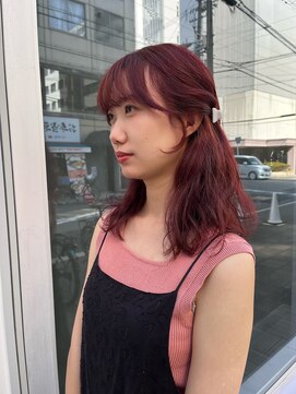 カフ(CAF) CAF FUKO ブリーチなしダブルカラー/レッド/暖色系/大阪/心斎橋