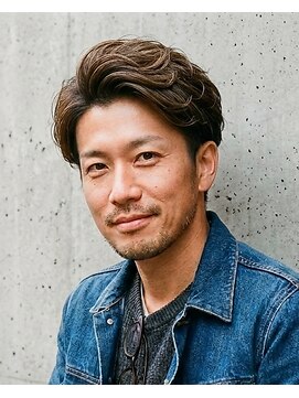 バーバーバー ナカノ(BARBER BAR NAKANO) 【40代メンズ】大人フェザーパーマ×毛流れショート